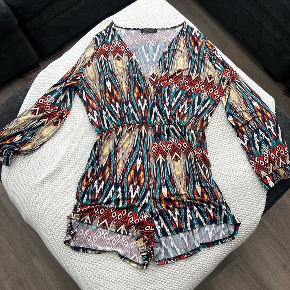 Geometric Print Jumpsuit short - Picture 1 of 9